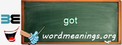 WordMeaning blackboard for got